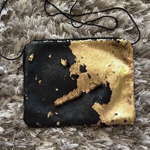 Elegant Black and Gold Sequin Women's Bag laptop case
